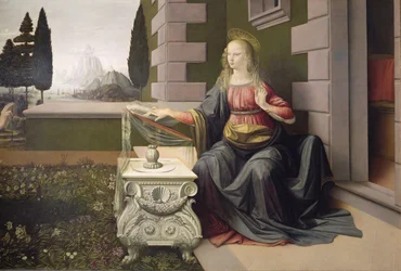 Virgin Mary, from the Annunciation (detail) (post-restoration)